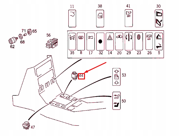 фото №8, Mercedes-benz sl r129 переключатель управление зеркало a1248205410