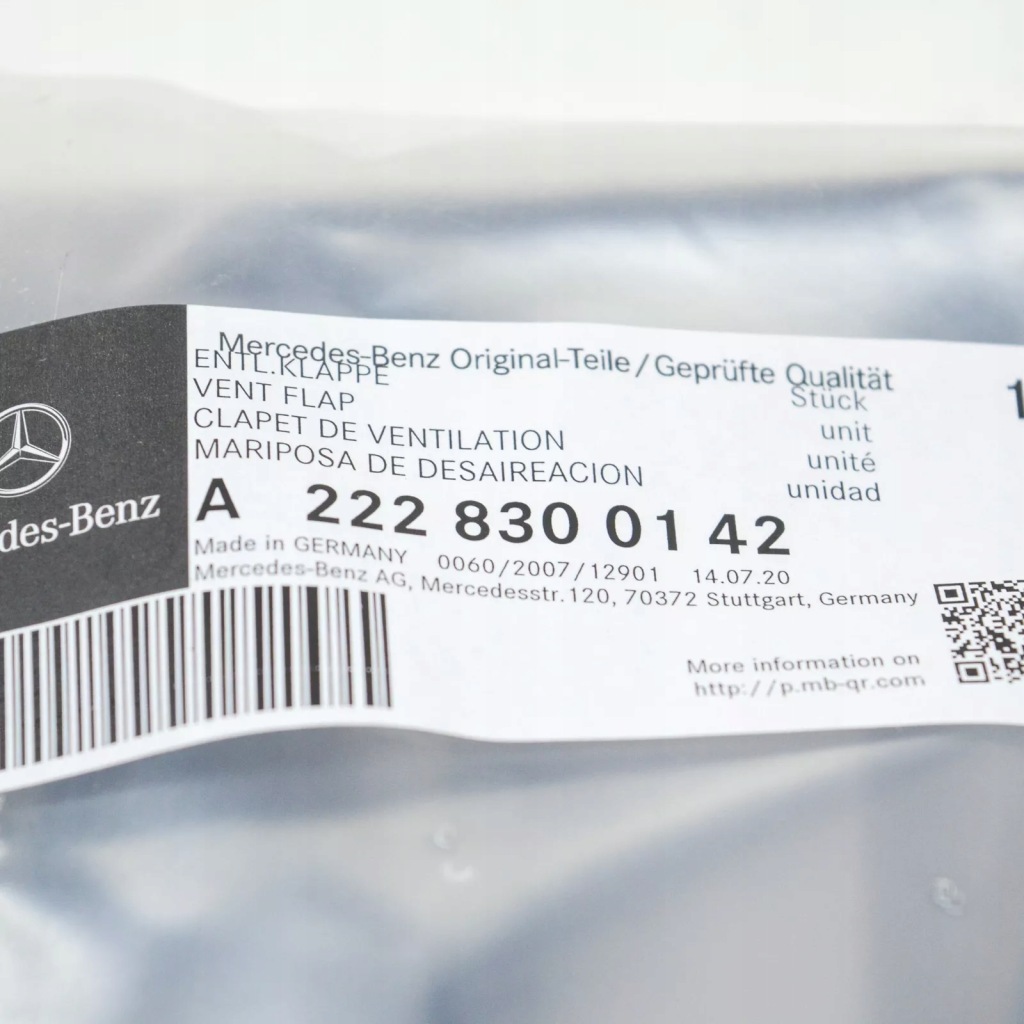 Купить Mb s w222 rear quarter панель left вентиляция решётка a2228300142 oem