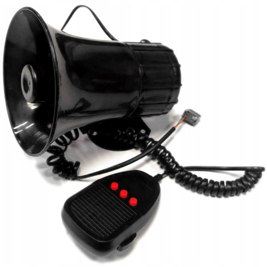 фото №12, Сирена 12v 3 tonowa -policja -straż -tir+ megafon 12v głośna-klakson hit