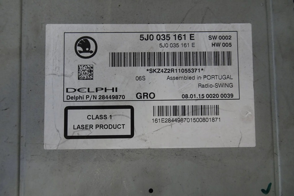 фото №2, Skoda rapid - радиопроигрыватель 5j0035161e