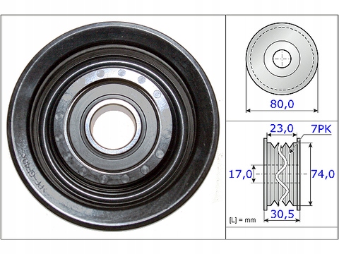 фото №2, Ina 532 0580 10 ролик напрямна / напрямна, ремінь клиновий зубчастий