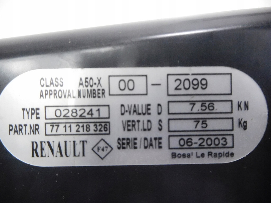 фото №7, Hak буксировочный renault megane ii 7711218326