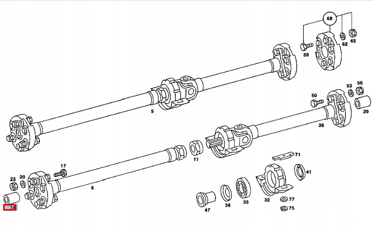 Купити Втулка центруюча wał привідний mb sl r 107 передня a1244101032