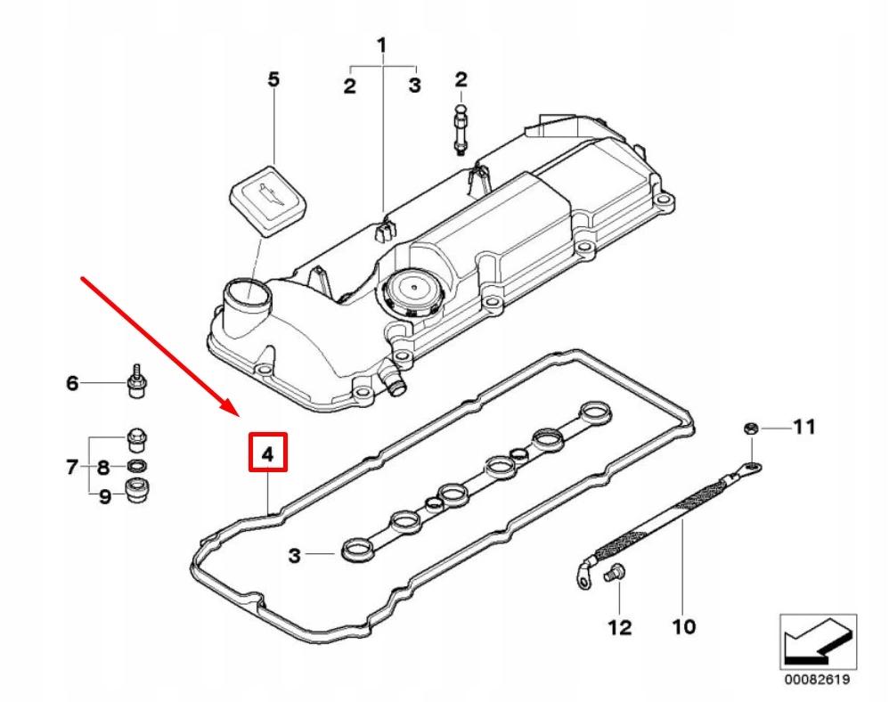 фото №7, Прокладка крышки клапанов двигателя bmw 3 e46 7521009 11127521009 oem