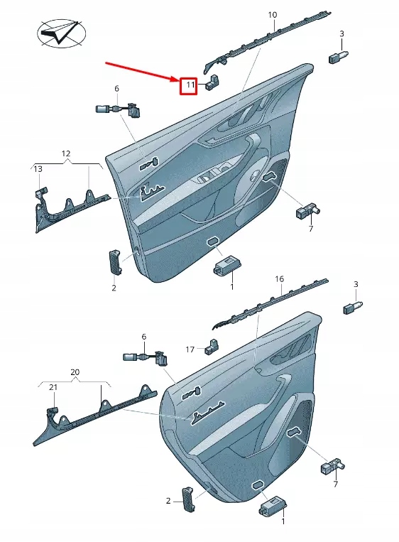 фото №1, Audi q7 4m модуль led дверь передние 4m0947356e