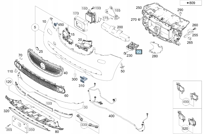 фото №1, Зона деформации абсорбер l smart forfour w453