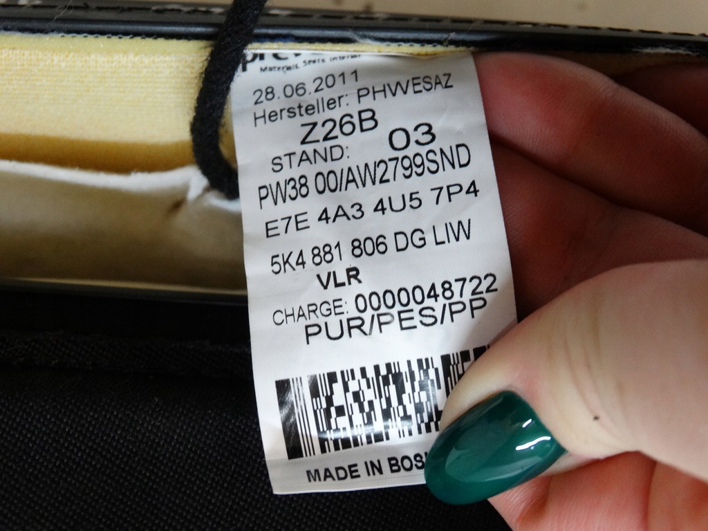 фото №15, Спинка сиденье правый перед vw golf vi 5k4881806dg