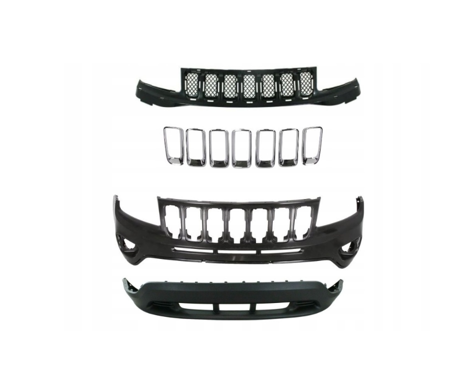 фото №1, Jeep compass pk 11- бампер + решётка радиатора + хром 7 szt +спойлер