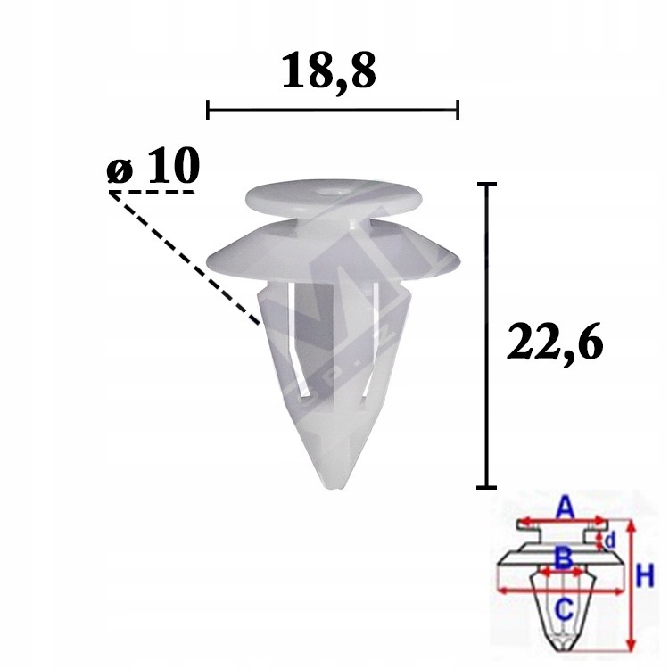 фото №1, Клипса штифт крепление стойка mercedes w245 b-klasa