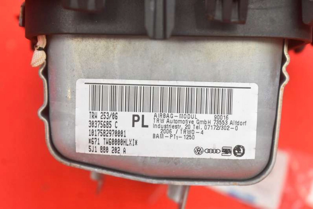 фото №7, Подушка безопасности подушка воздушная пассажира 5j1880202a skoda roomster 06-10