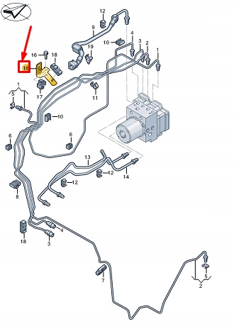 фото №1, Audi e-tron gt brake line кронштейн 9j1614514