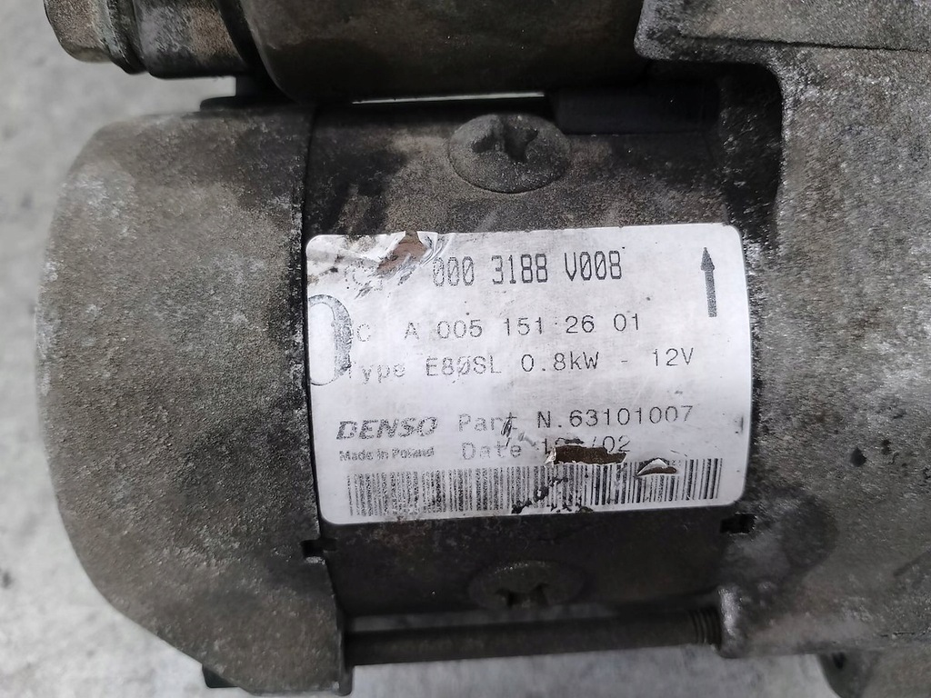 фото №6, Стартер smart fortwo i a0051512601 0003188v008 63101007 denso 0,6 t