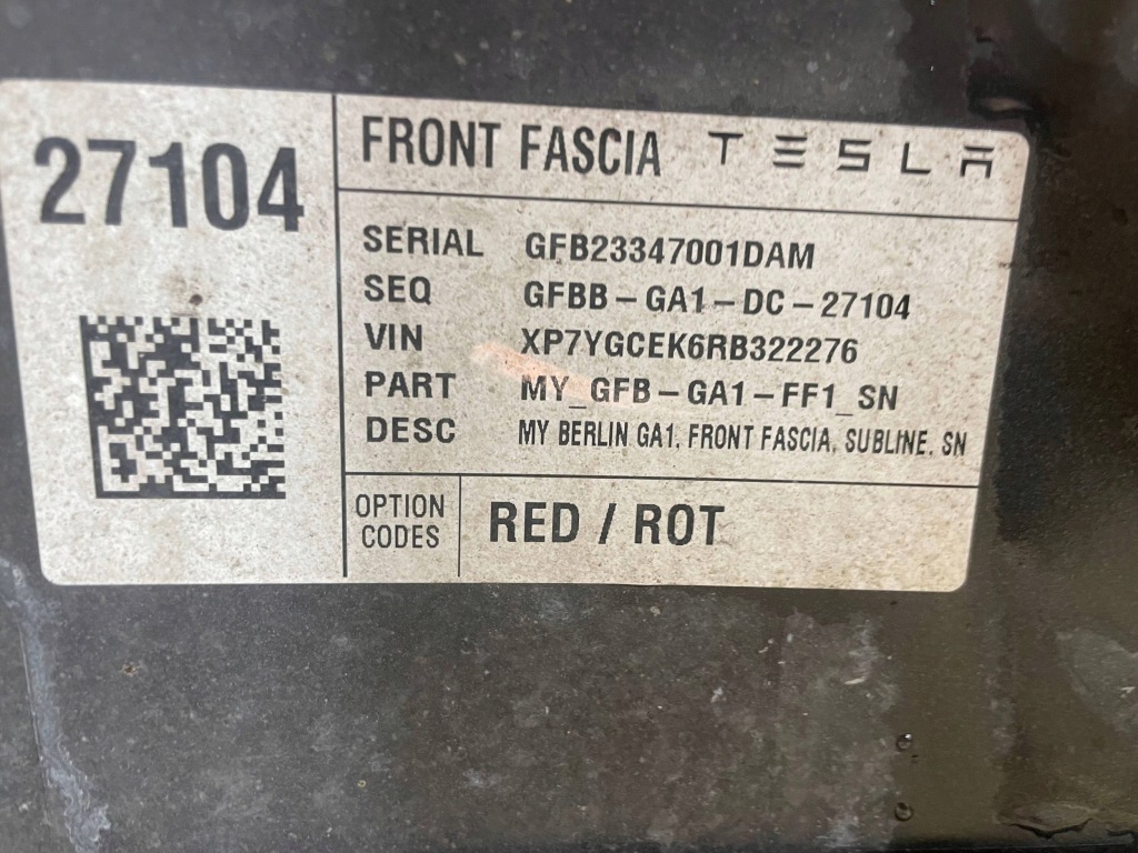 фото №9, Tesla model y 20- бампер перед передний