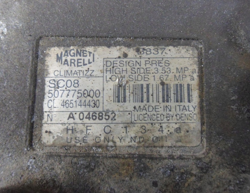 фото №8, Компресор кондиціонера компресор 1.2 fiat bravo brava punto strad 507775000