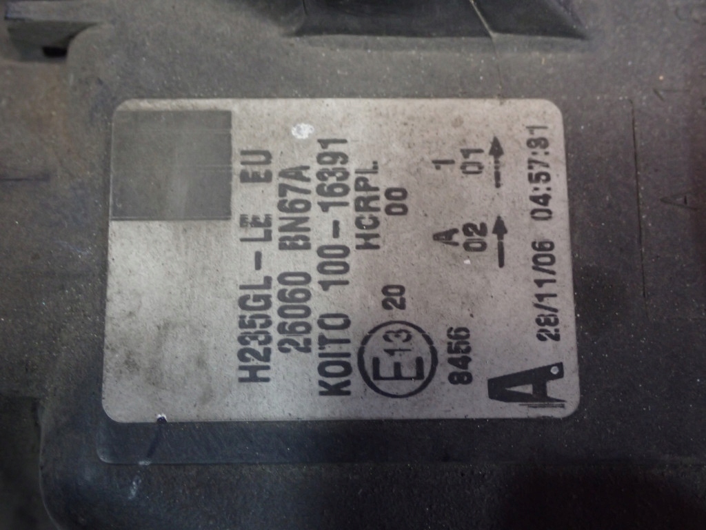 фото №7, Nissan almera n16 lift 03-06 фара лівий лампа перед ліва 26060bn67a