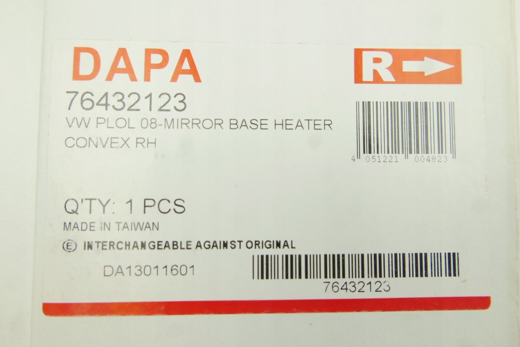 фото №12, Вкладиш дзеркало seat mii, skoda citigo, vw polo, up 07.10- pr alk6432123