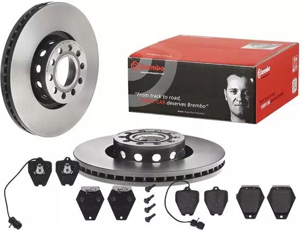 фото №1, Brembo тормозные диски+ тормозные колодки перед audi 100 a6 c4 314mm