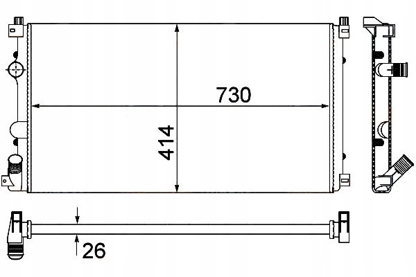 фото №1, Hella радиатор wody nissan interstar dci 80 x70