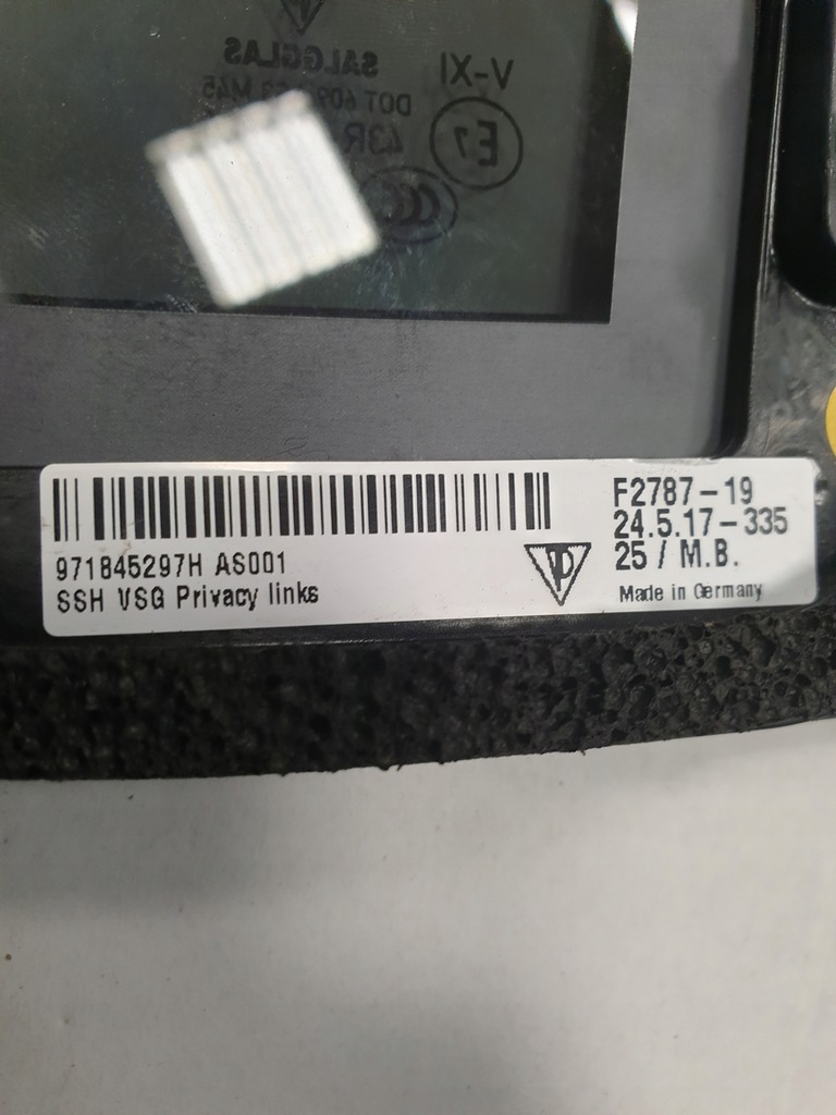 фото №4, Скло лівий задня porsche panamera 971 as3 + рамка