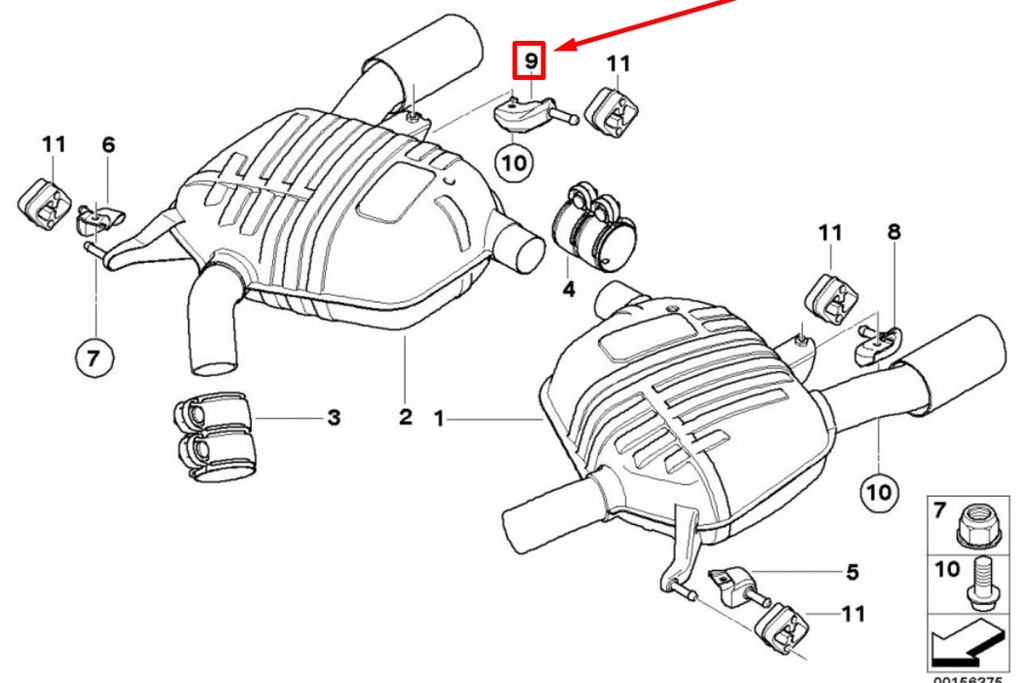 фото №8, Bmw 3 coupe e92 задній правий кронштейн вихлоп 1820 новий оригінальний 7571006