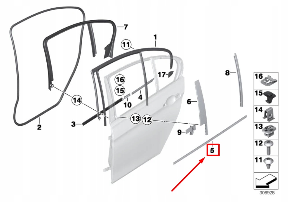 фото №7, Bmw 3 f30, f80 rear left outer door воздуховод cover 51357260535 7260535 oem