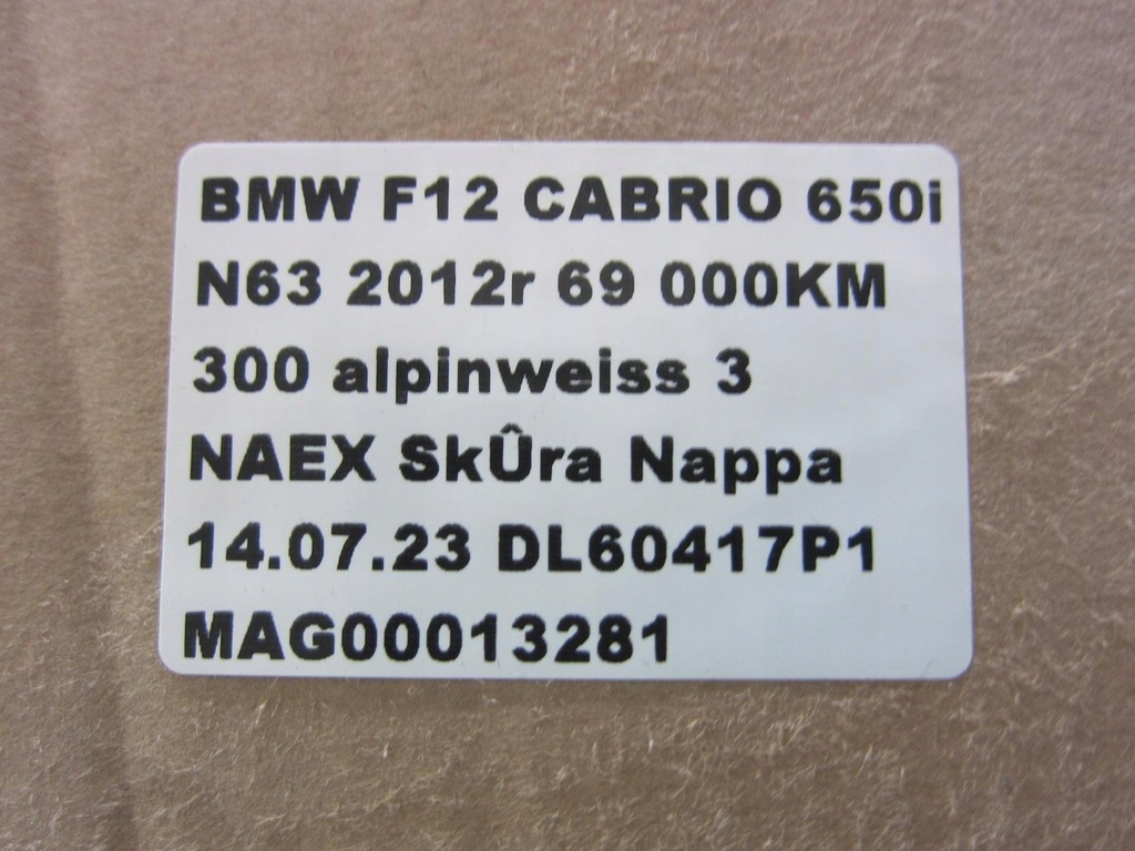 фото №9, Bmw f12 cabrio джгут електропроводка салону 2219928