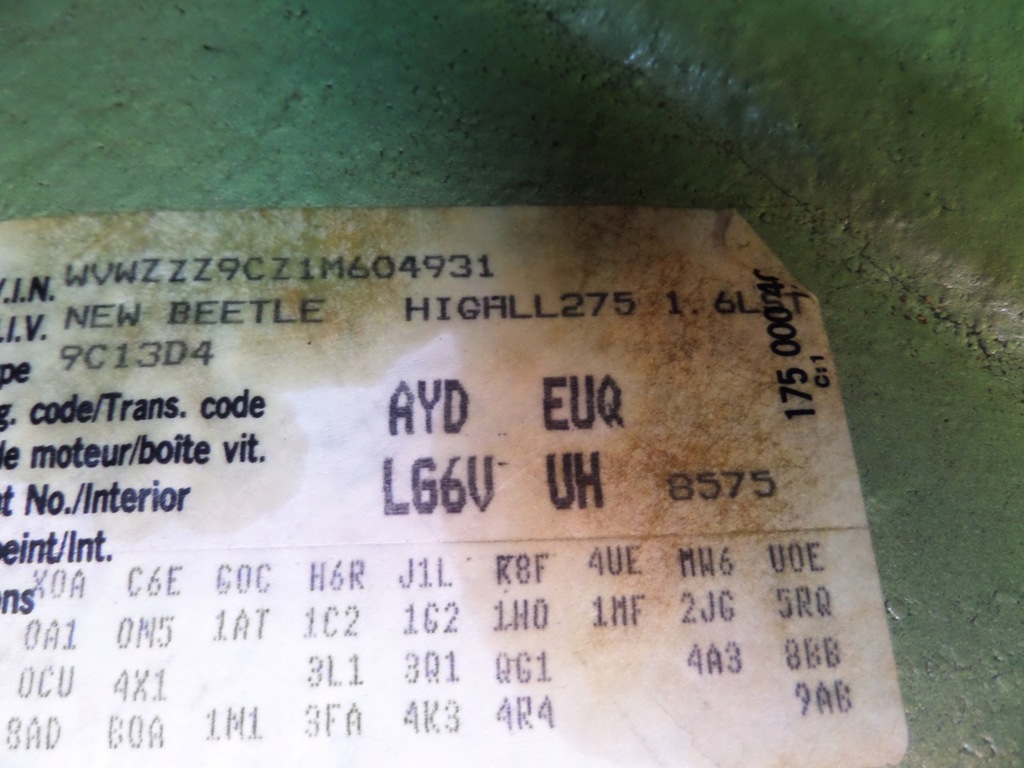 фото №14, Крыло правый задняя задний vw new beetle 98-05 цвет lg6v