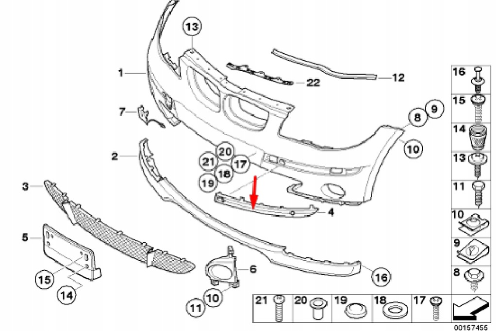 фото №9, Bmw 1 e87 передній бампер права сторона ремінь захисний новий оригінальний 5111