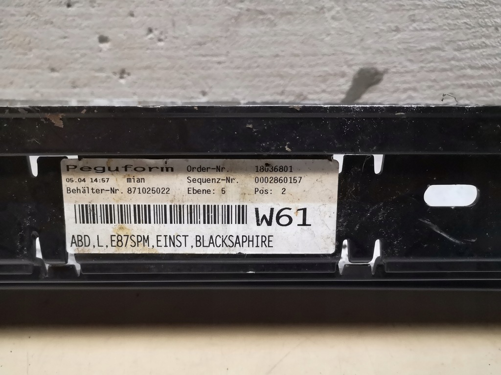 фото №6, Молдинг порог левая bmw 1 e87 m-pakiet blacksaphir