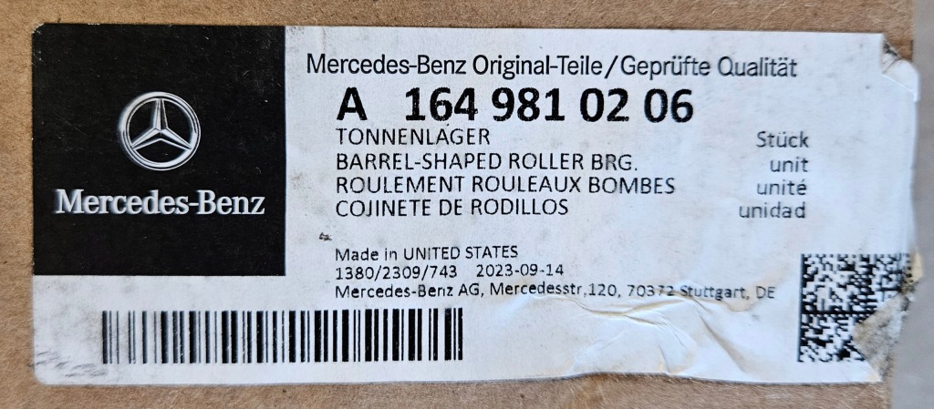 Підшипник колеса mercedes ml klasa r 164 251 Оригінал