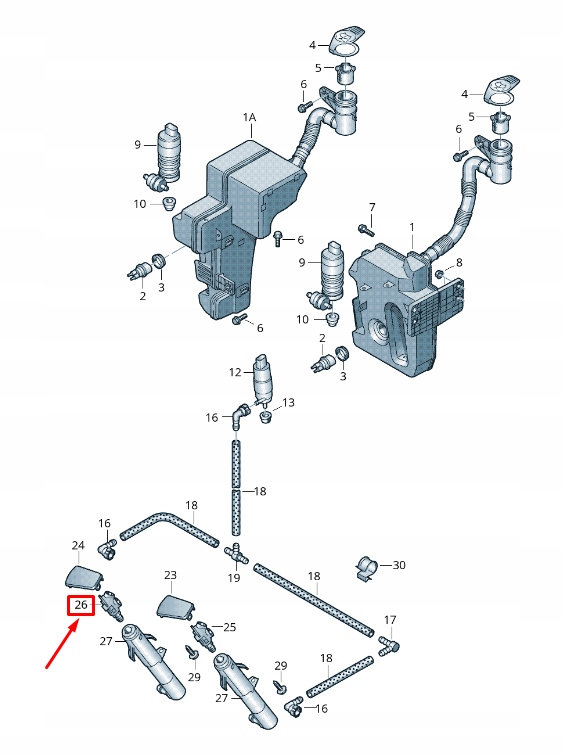 фото №3, Vw eos 1f передняя часть правый фара омыватель спрей nozzle 1q0955104