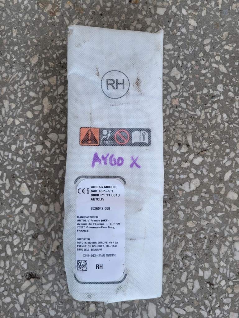 фото №1, Air bag подушка безопасности правый сиденье toyota aygo x