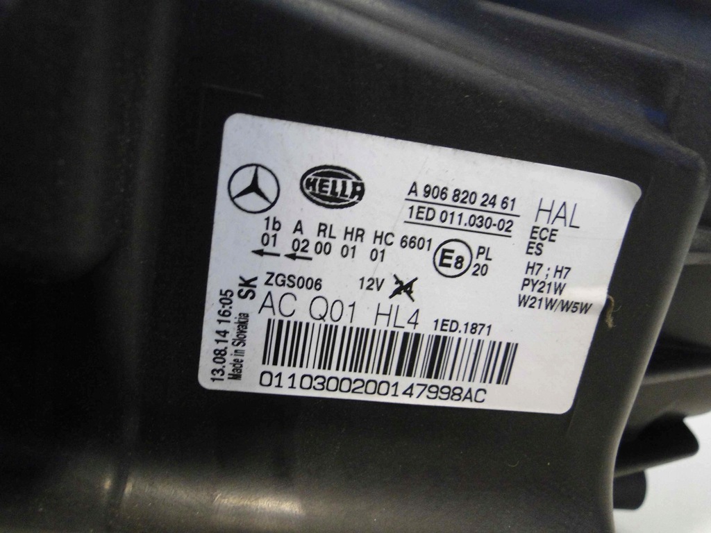 фото №10, Mercedes sprinter w906 906 lift лампа правая h7