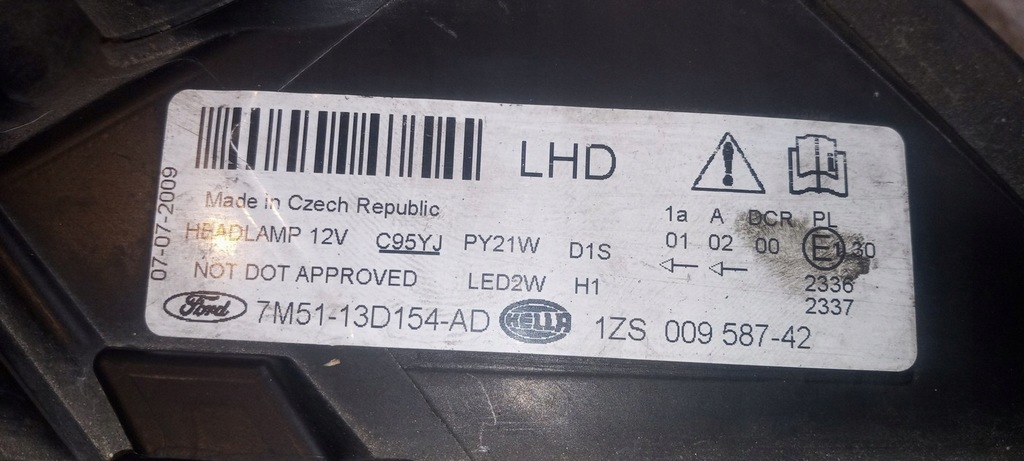 фото №6, Ford c-max i lift 2006- ксенон лампа правая перед 7m51-13d154-ad