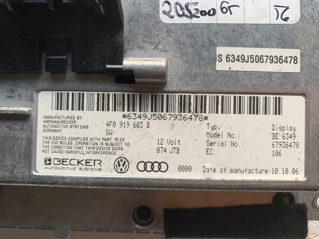 фото №4, Дисплей монитор mmi audi a6 c6 4f0919603b