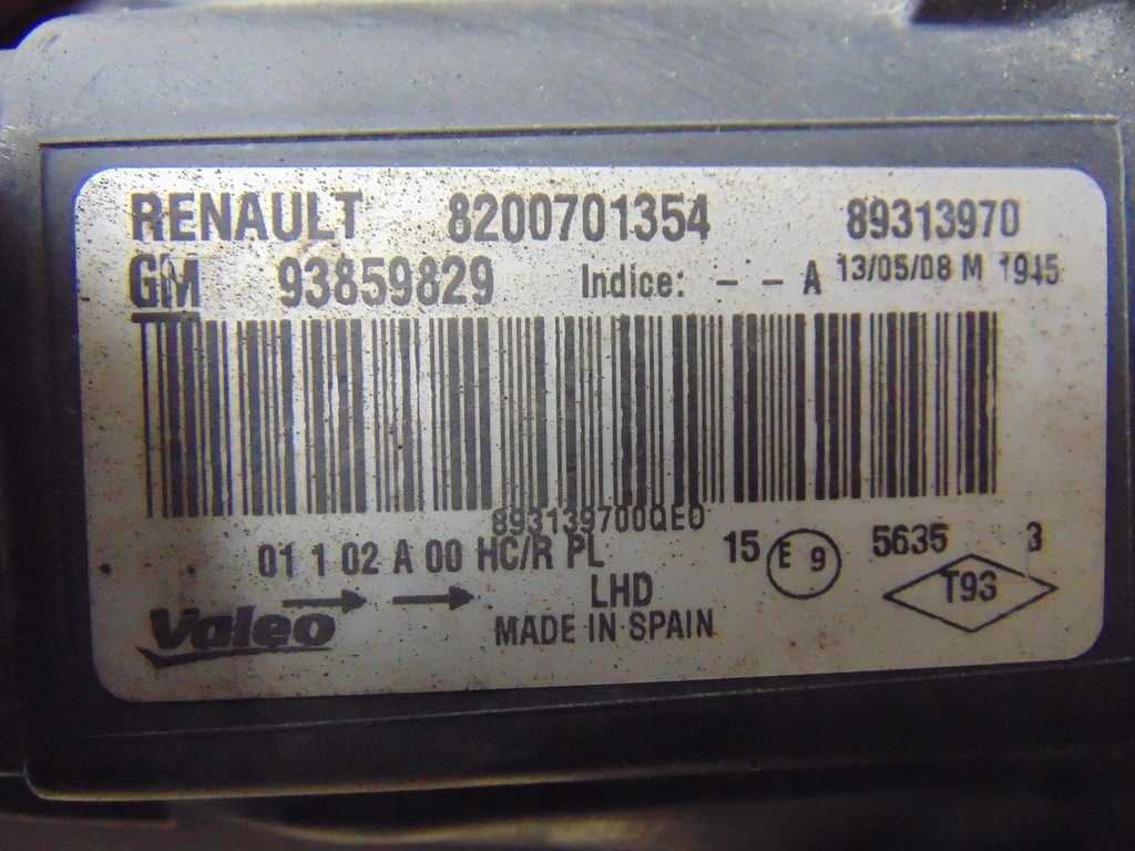 фото №16, Лампа левая перед opel vivaro lift 2006- europa 8200701354