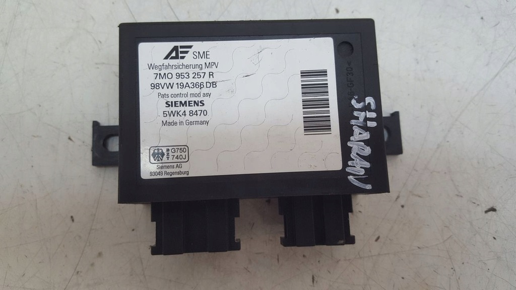 фото №1, Модуль иммобилайзер vw sharan i 1,9 tdi