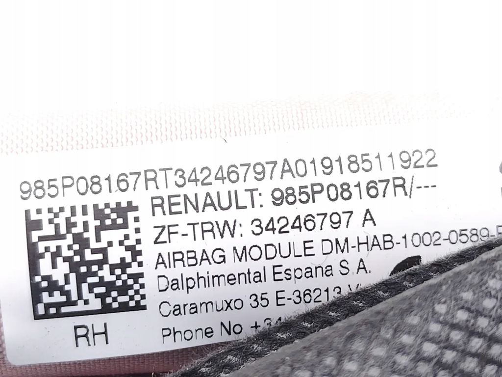 фото №7, Dacia duster подушка воздушная подушка безопасности w suficie 2021 suv 985p08167r