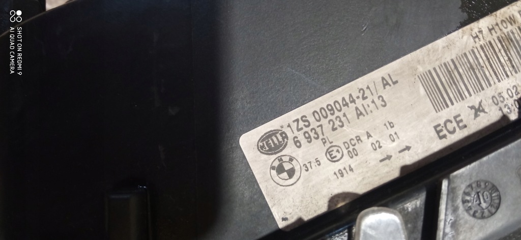 фото №9, Лампа левая перед ксенон bmw 7 e65 lift 6937231 eu