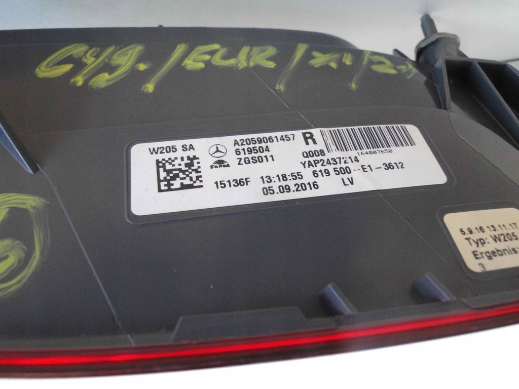 фото №11, Mercedes c klasa w205 205 limu лампа задняя правая