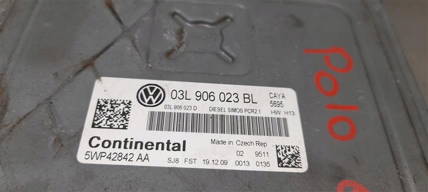 фото №5, Бортовой компьютер двигателя 03l906023bl vw polo v 6r 1.6 tdi