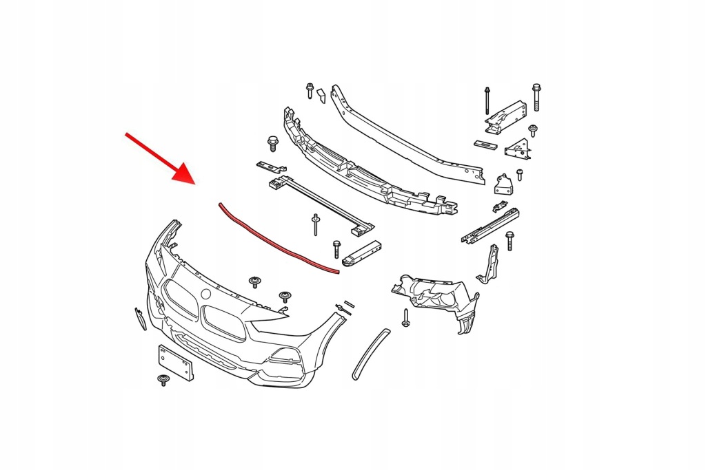 Bmw x1 f48 2015-2022 кронштейн передний бампера u снизу 51118058977 Доставка