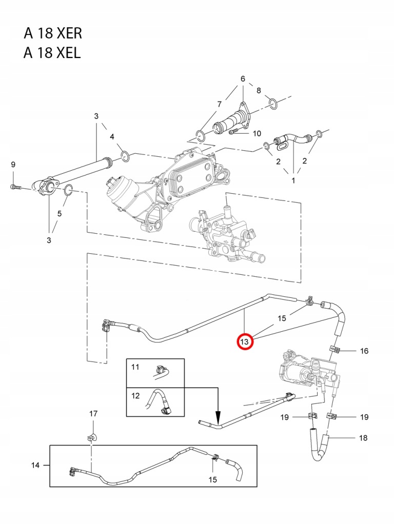 Шланг термостата дроссель opel insignia a Доставка