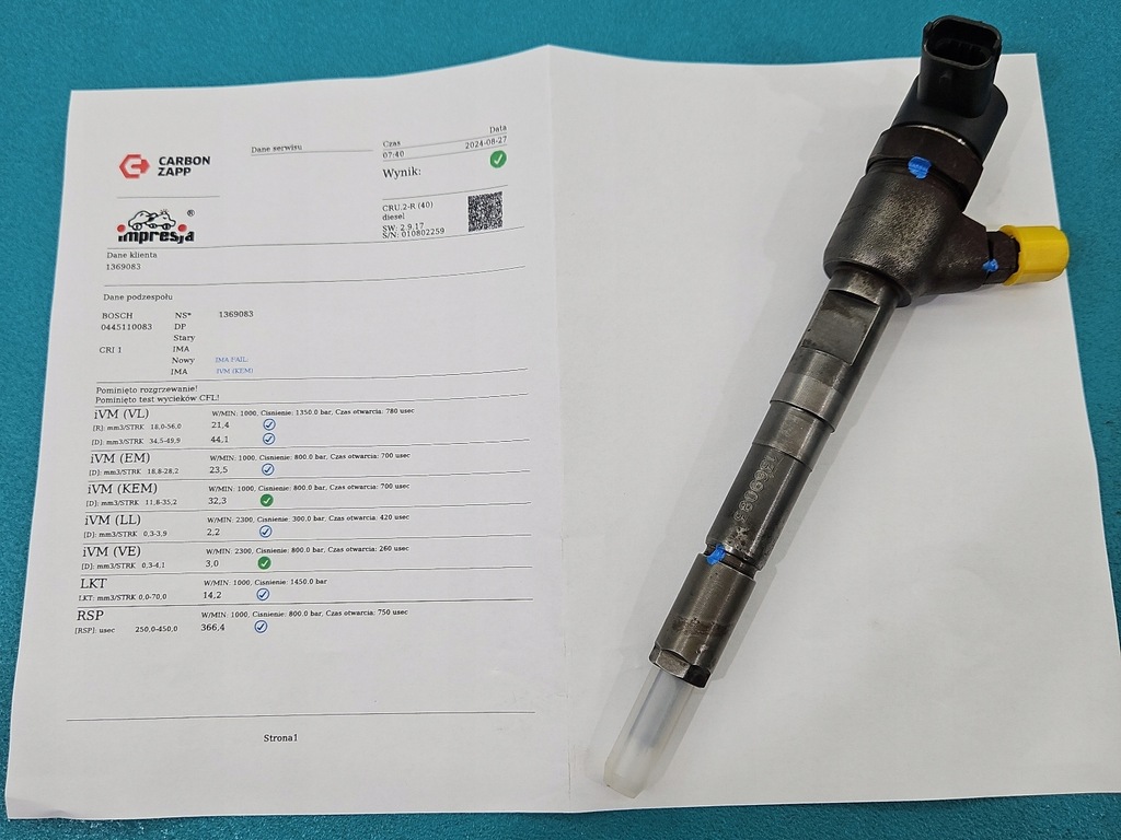 фото №1, Test форсунка opel corsa c 0445110083 1.3 cdti