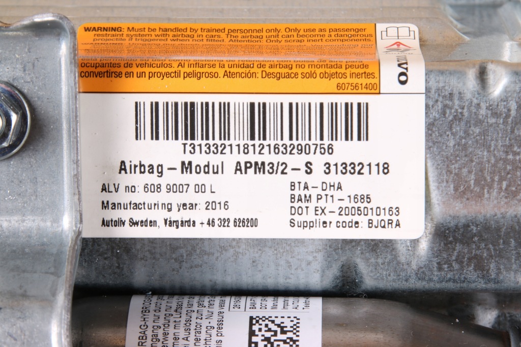 фото №8, Volvo xc60 i подушка воздушная пассажира подушка безопасности 31332118