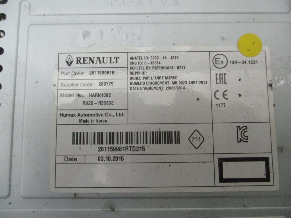 фото №4, Renault clio iv радио mp3 usb bluetooth 12-19 rok