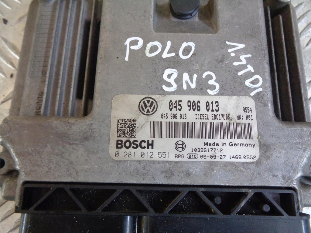 фото №11, Бортовой компьютер набор иммобилайзер vw polo iv lift 9n3 1.4 tdi 0281012551 0456906013