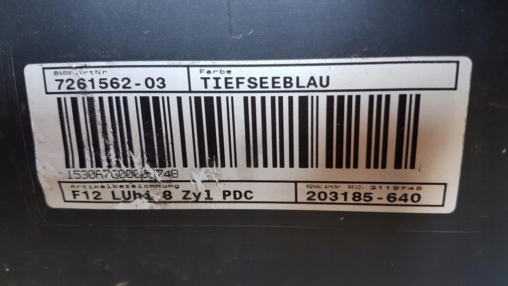 фото №8, Бампер задній bmw seria 6 f12 f13 f7261562 tiefseeblau