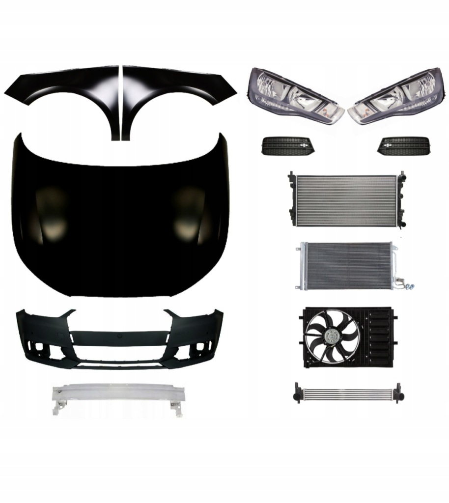 фото №1, Audi a1 14-18 бампер pas капот решётка радиатора