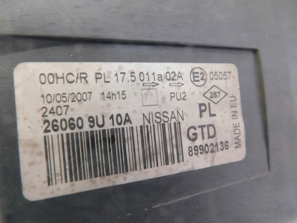 фото №8, Фара лампа левая nissan note e11 06-